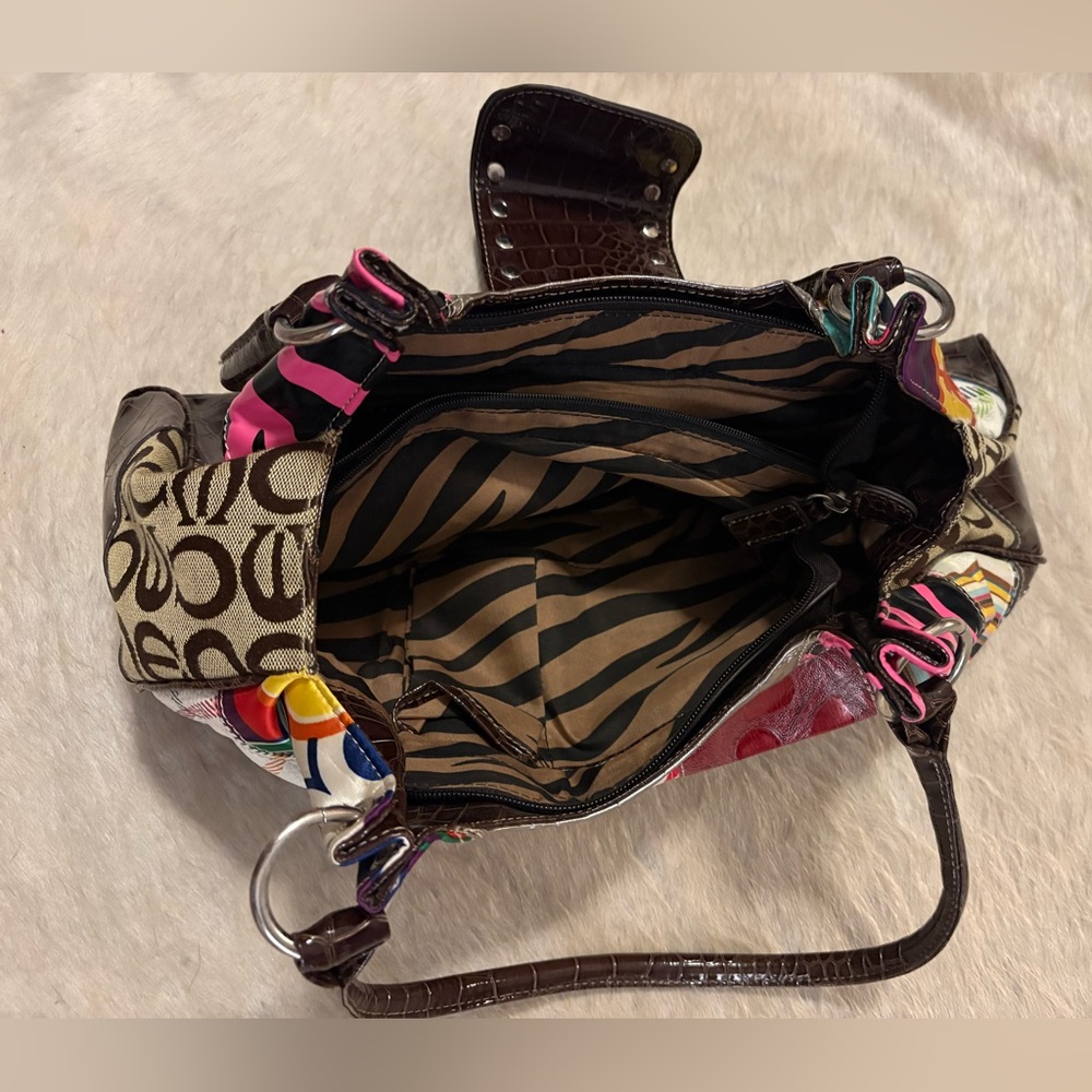 Y2k Patchwork Shoulder Bag Multicolor Studded Buc… - image 3